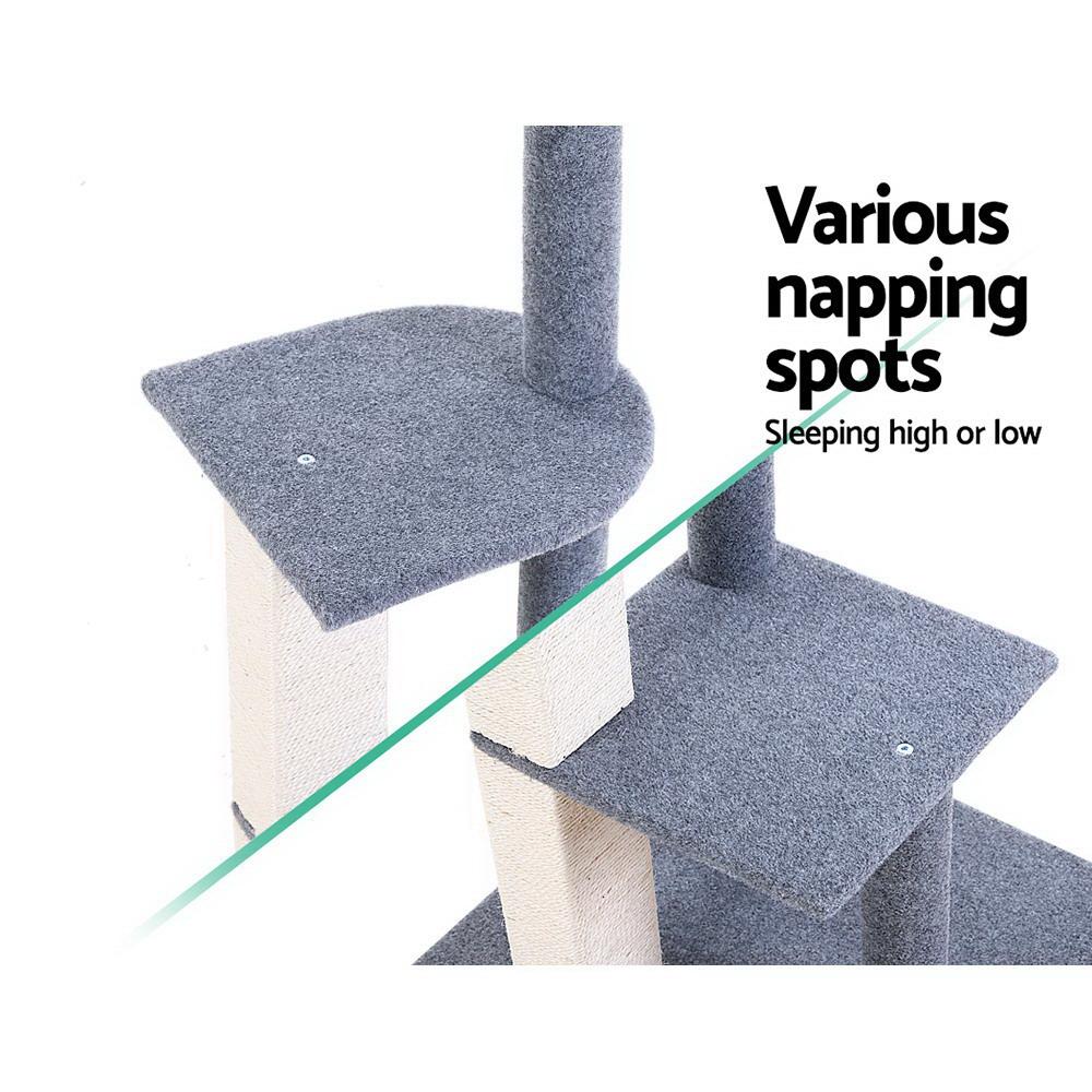 i.Pet Cat Tree 124cm Scratching Post Tower Scratcher Trees Wood Condo