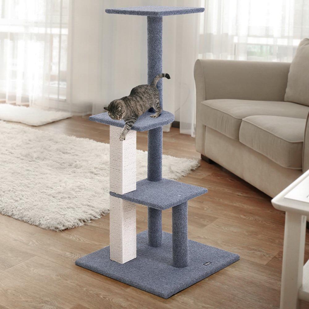 i.Pet Cat Tree 124cm Scratching Post Tower Scratcher Trees Wood Condo
