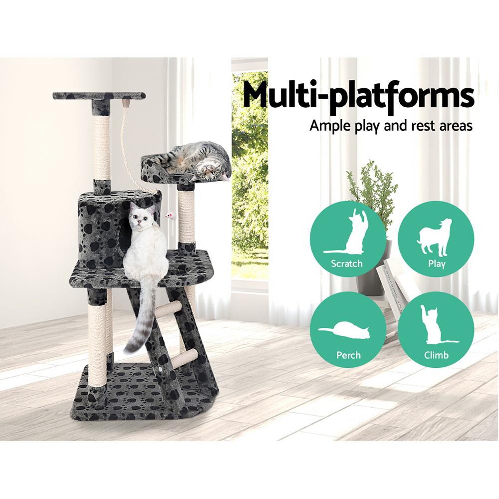 i.Pet Cat Tree 120cm Tower Scratching Post Scratcher Trees Bed Wood