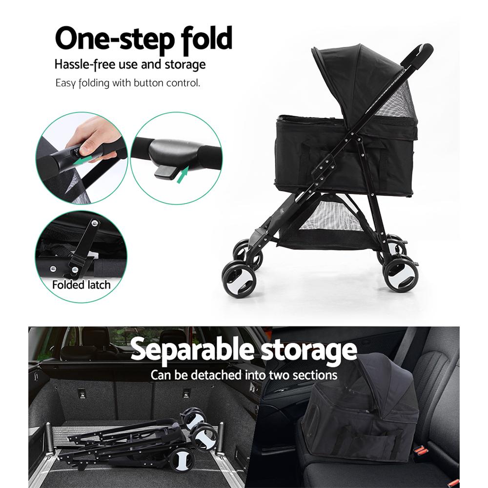 i.Pet Pet Stroller Dog Pram Cat Carrier Travel Large Pushchair