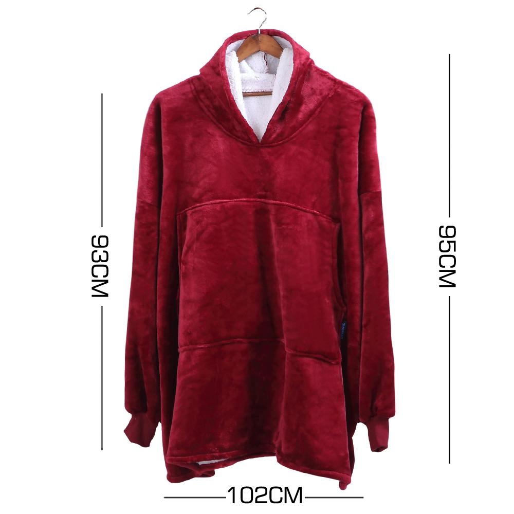 Oversized Hoodie Blanket – Reversible Fleece Wearable Warmth