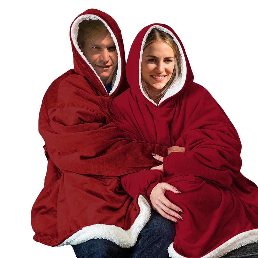 Oversized Hoodie Blanket – Reversible Fleece Wearable Warmth
