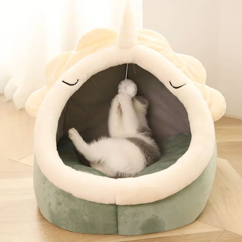 Adorable Dinosaur Pet House – Cozy Washable Bed for Cats & Dogs