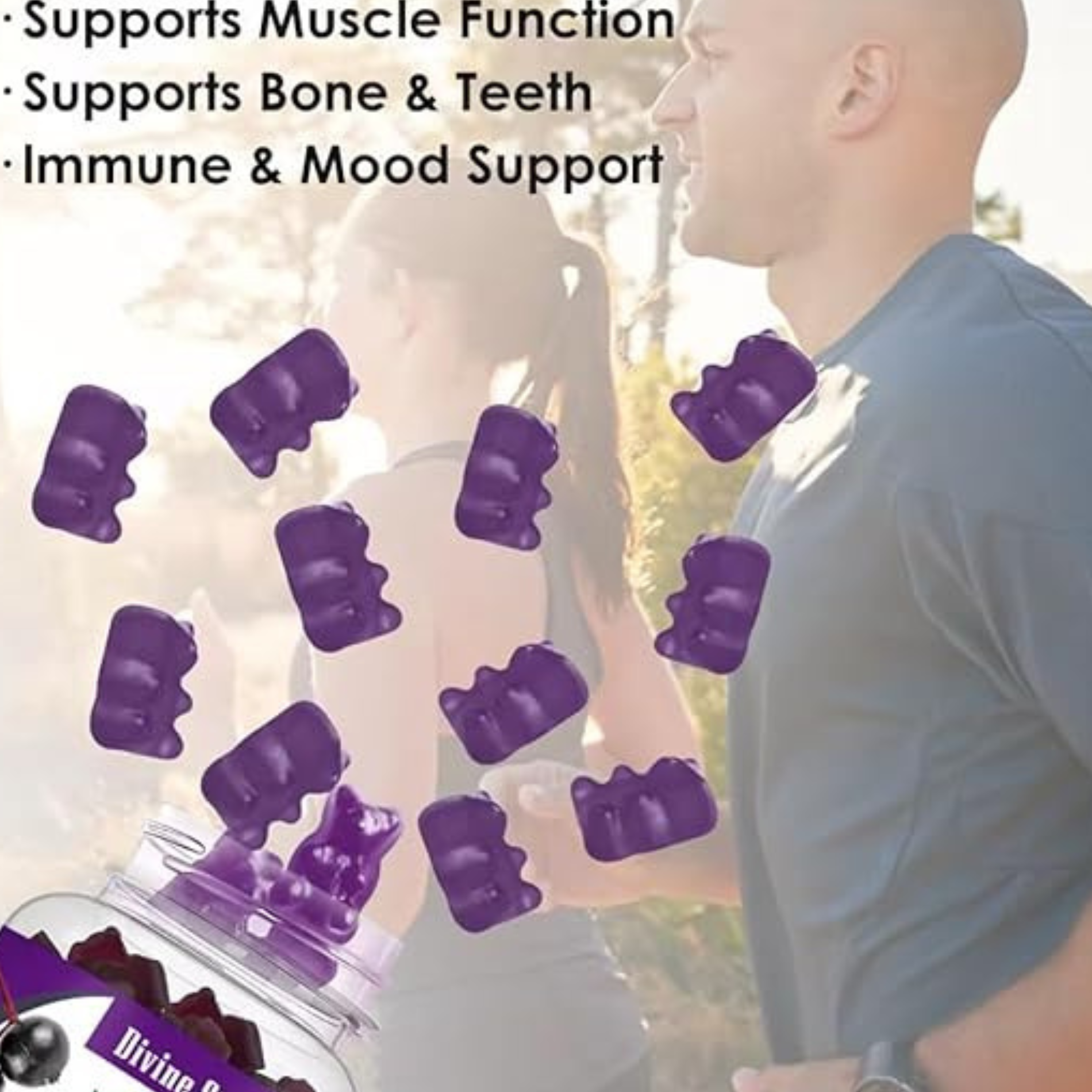 Elderberry Immune Gummies Vegan Vitamin C D3 Zinc 60 Pack Daily Health Support
