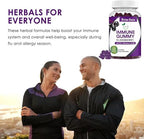 Elderberry Immune Gummies Vegan Vitamin C D3 Zinc 60 Pack Daily Health Support