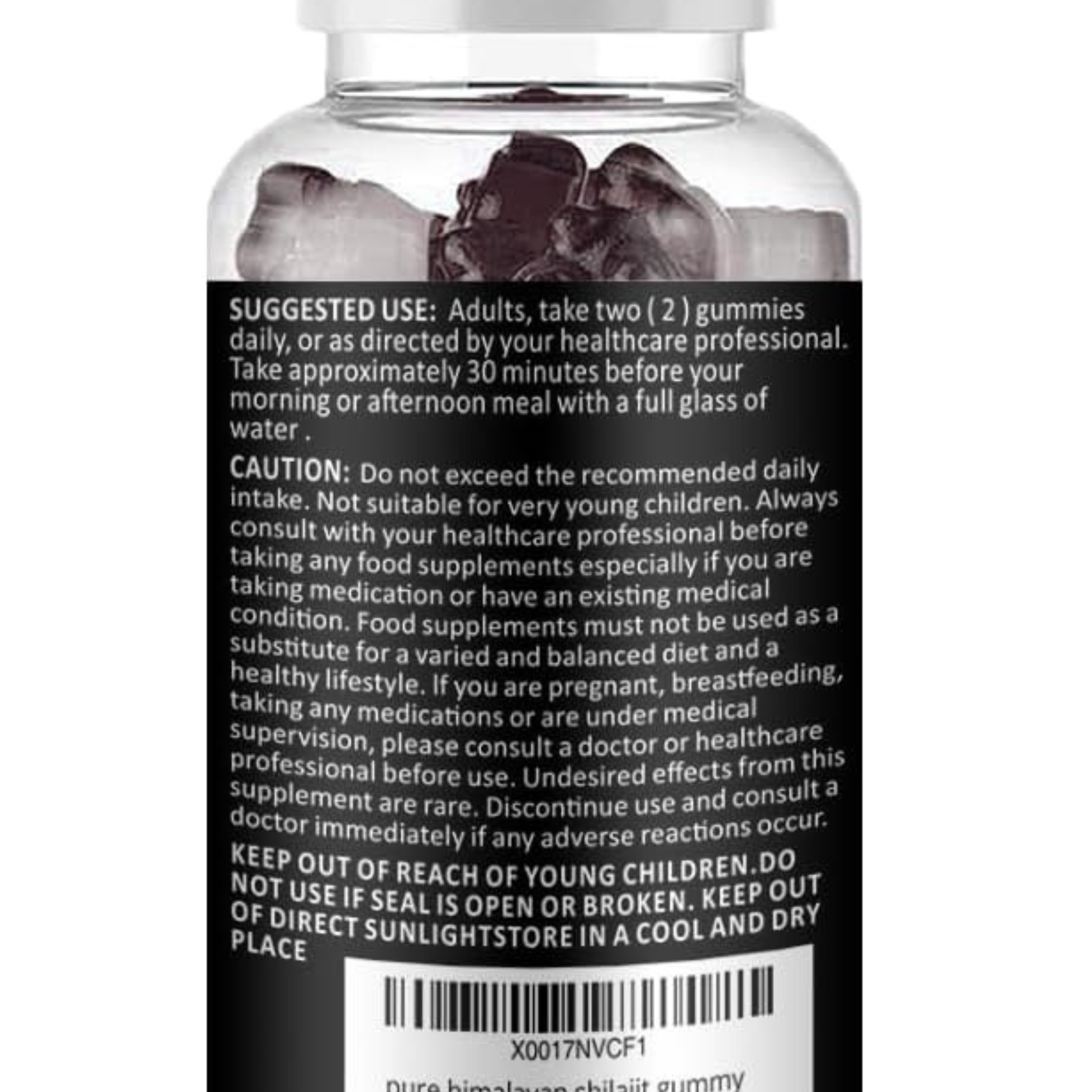 Pure Himalayan Shilajit Gummies Natural Energy Focus Immune Support 60 Vegan Pac
