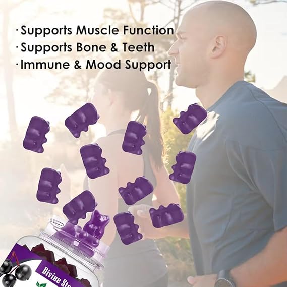 Elderberry Immune Gummies Vegan Vitamin C D3 Zinc 60 Pack Daily Health Support