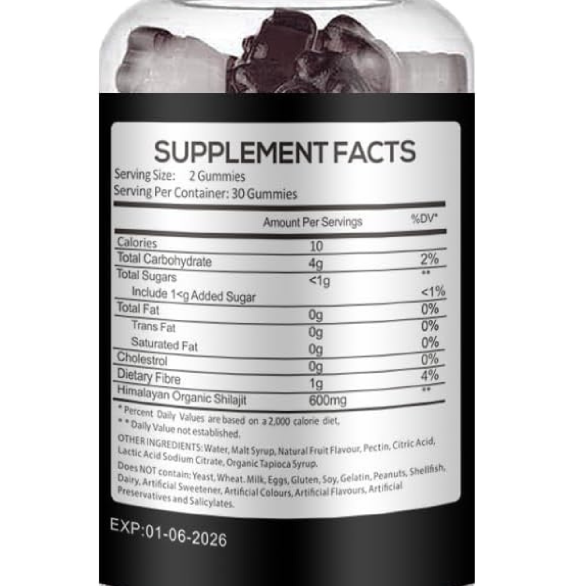 Pure Himalayan Shilajit Gummies Natural Energy Focus Immune Support 60 Vegan Pac