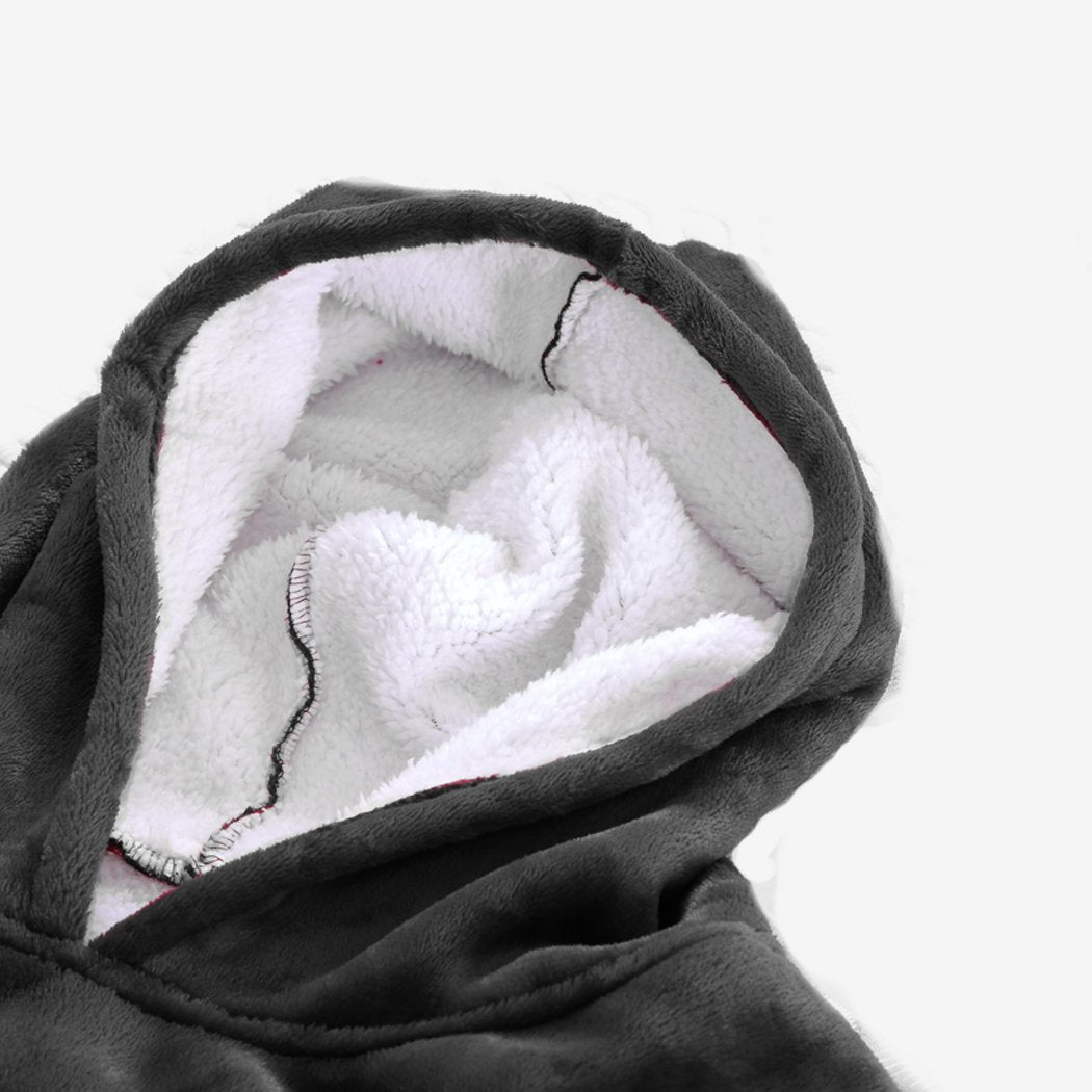 2 Pcs DreamZ Plush Fleece Sherpa Hoodie Sweatshirt Huggle Blanket
