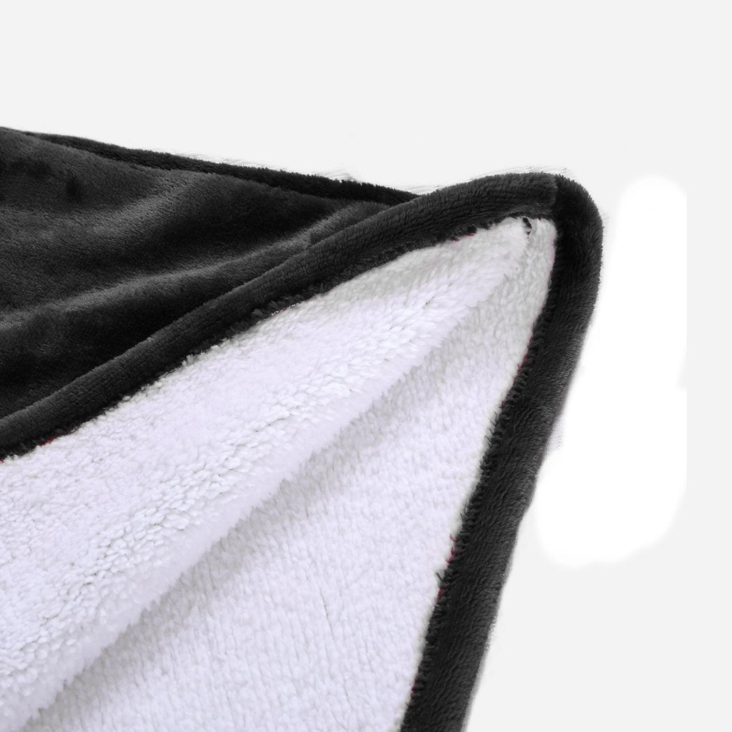 2 Pcs DreamZ Plush Fleece Sherpa Hoodie Sweatshirt Huggle Blanket