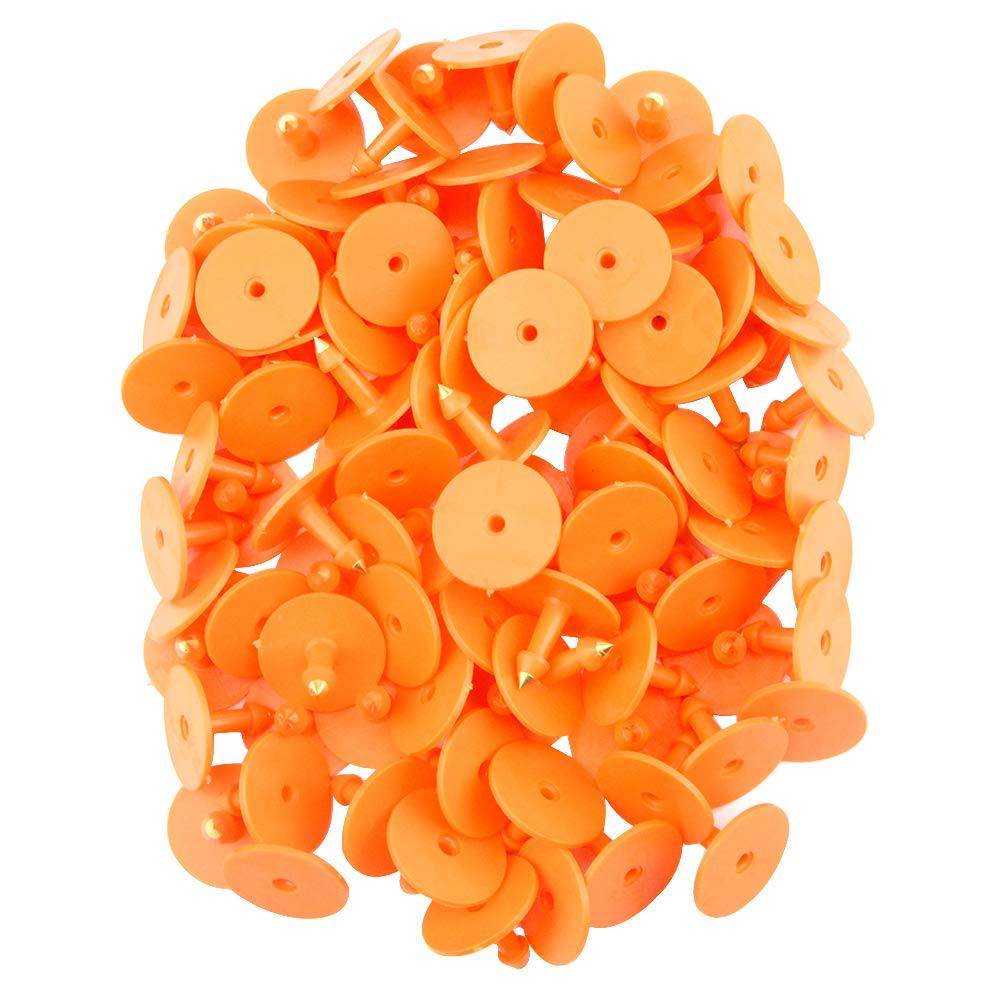 1-100 Cattle Number Ear Tags 5x4cm Set - Small Orange Pig Goat