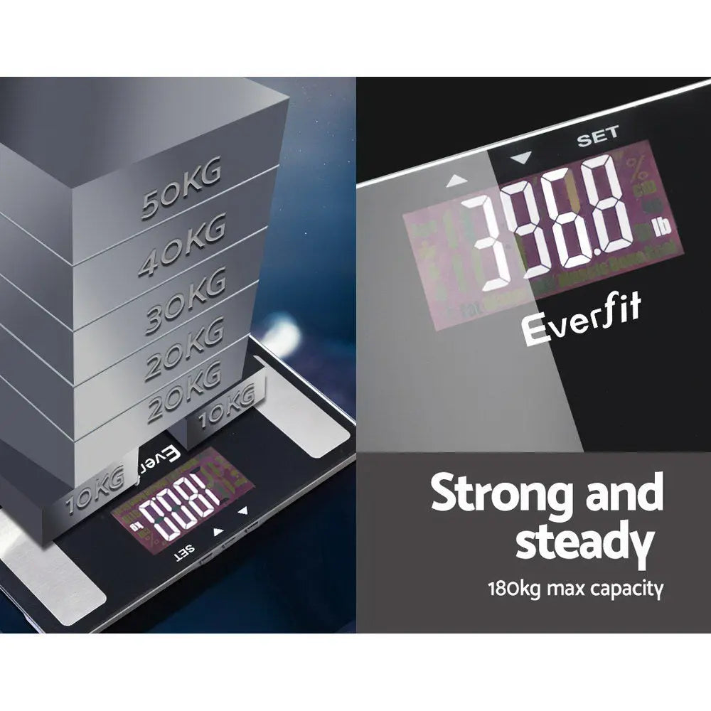 Everfit Bathroom Scales Digital Body Fat Scale 180KG Electronic