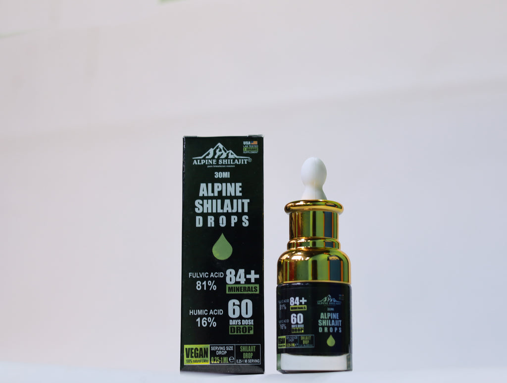 Alpine Himalayan Shilajit Drops Gold Grade 30ml Sun-Dried 85+ Minerals 70% Fulvi