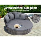 Gardeon Sun Lounge Setting Wicker Lounger Day Bed Outdoor Furniture