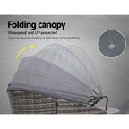 Gardeon Sun Lounge Setting Wicker Lounger Day Bed Outdoor Furniture
