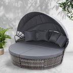 Gardeon Sun Lounge Setting Wicker Lounger Day Bed Outdoor Furniture