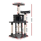 i.Pet Cat Tree 120cm Tower Scratching Post Scratcher Trees Bed Wood