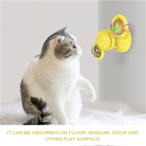 Cats Whirling LED Balls – Suction Cup Spinning Cat Toy with Catnip