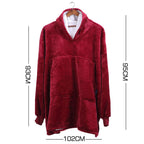 Oversized Hoodie Blanket – Reversible Fleece Wearable Warmth