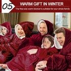 Oversized Hoodie Blanket – Reversible Fleece Wearable Warmth