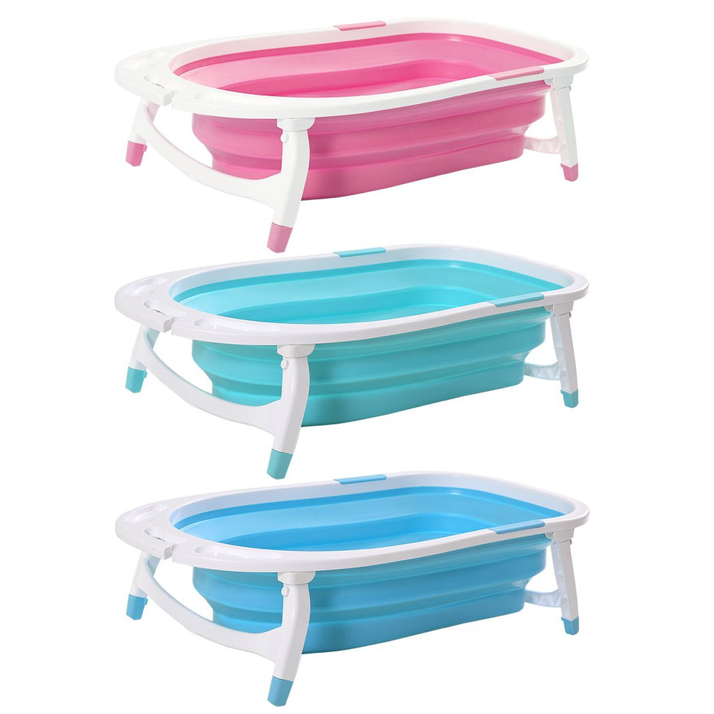 Baby Bath Tub Infant Toddlers Foldable Bathtub Folding Safety Bathing