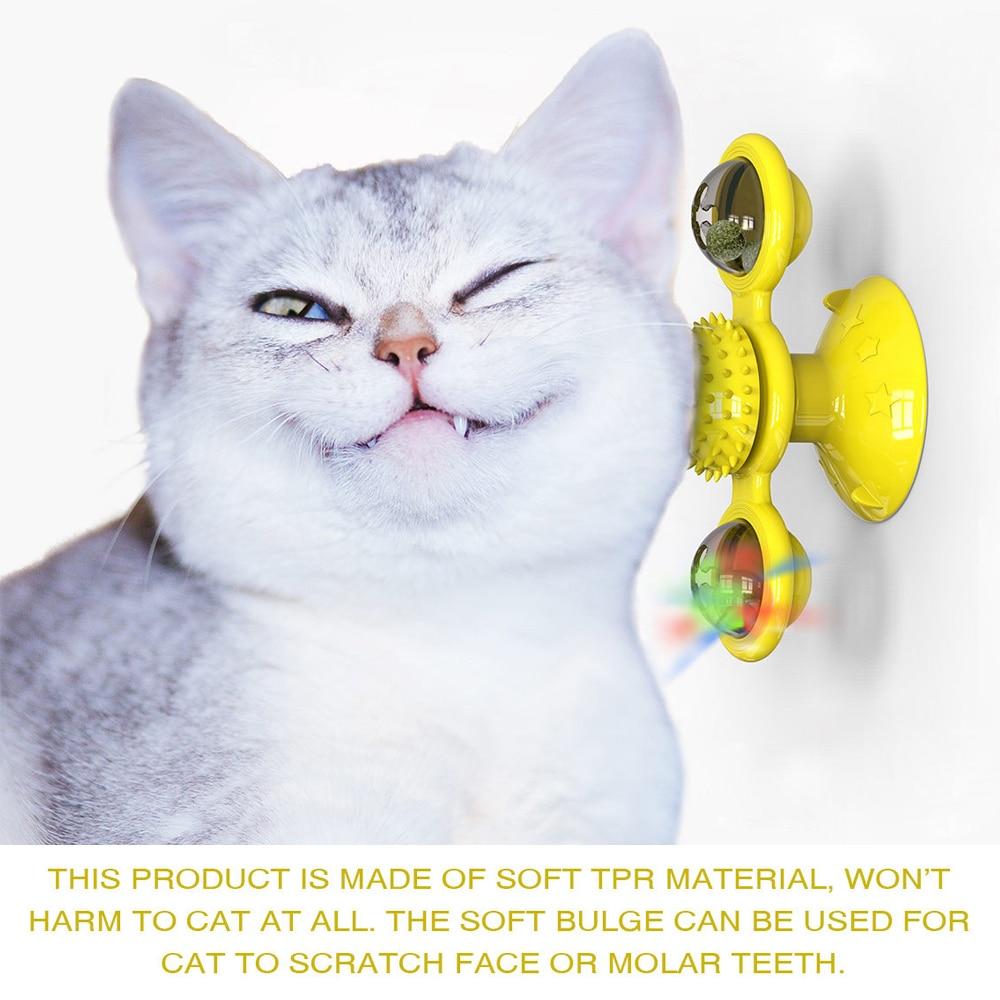 Cats Whirling LED Balls – Suction Cup Spinning Cat Toy with Catnip