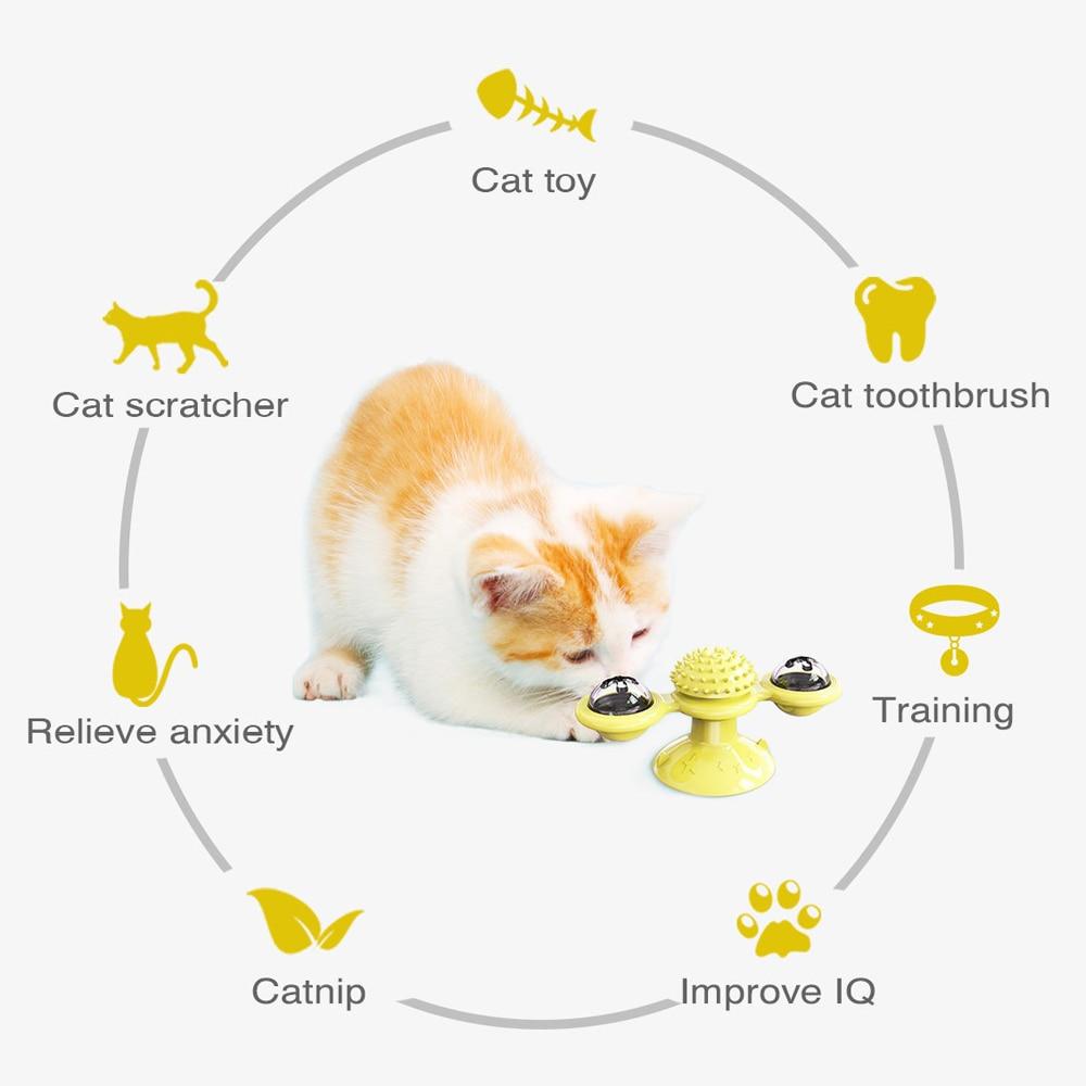 Cats Whirling LED Balls – Suction Cup Spinning Cat Toy with Catnip