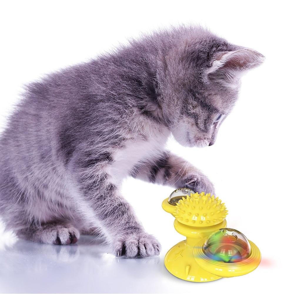 Cats Whirling LED Balls – Suction Cup Spinning Cat Toy with Catnip