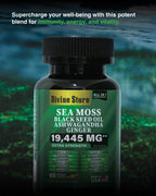 Sea Moss Black Seed Oil Ashwagandha Ginger Capsules – Energy, Stress, Immunity