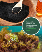 Sea Moss Black Seed Oil Ashwagandha Ginger Capsules – Energy, Stress, Immunity
