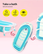Baby Bath Tub Infant Toddlers Foldable Bathtub Folding Safety Bathing