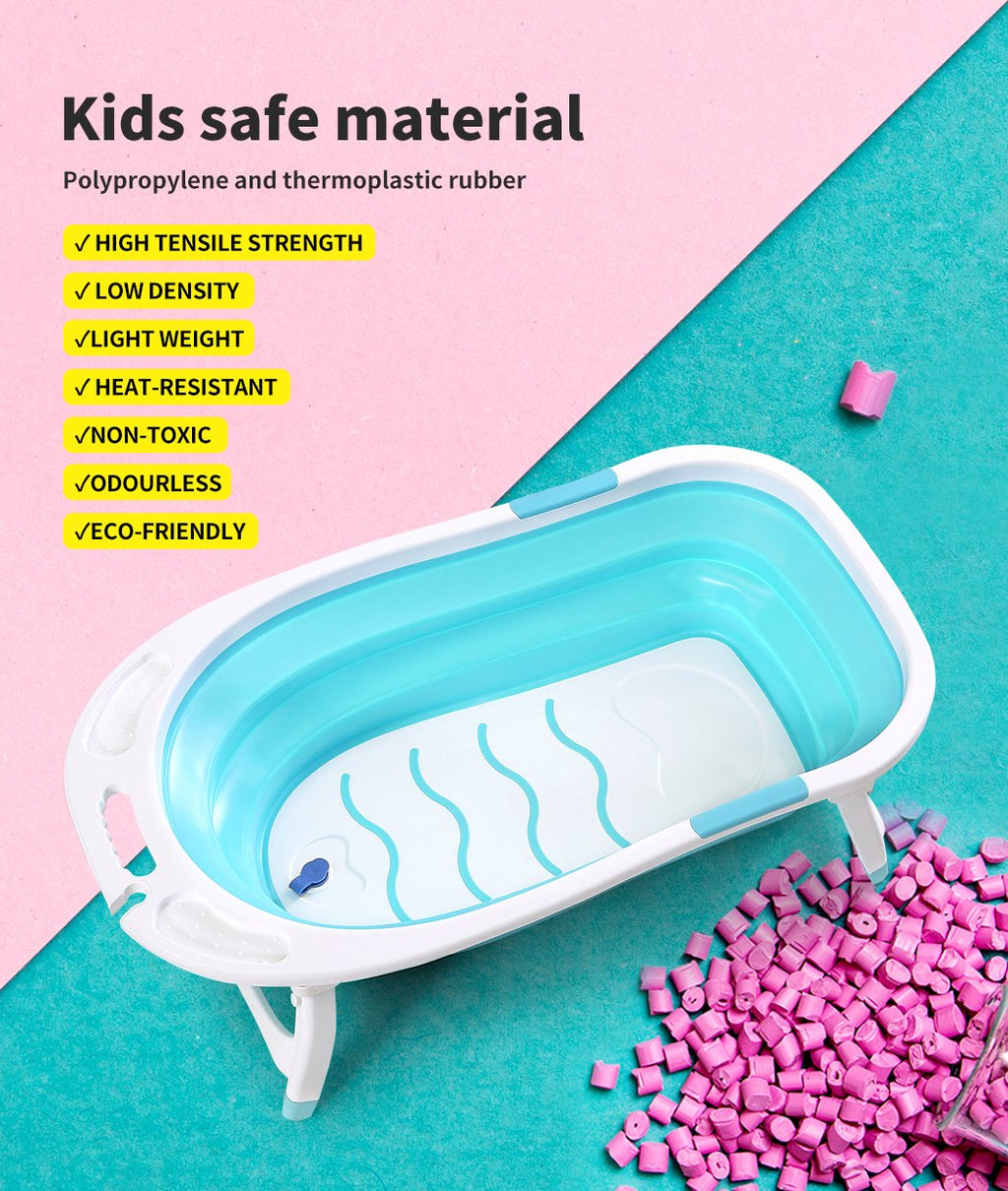 Baby Bath Tub Infant Toddlers Foldable Bathtub Folding Safety Bathing