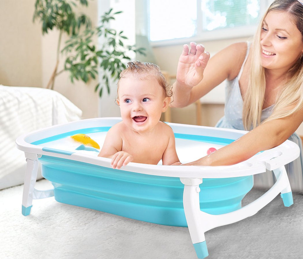 Baby Bath Tub Infant Toddlers Foldable Bathtub Folding Safety Bathing